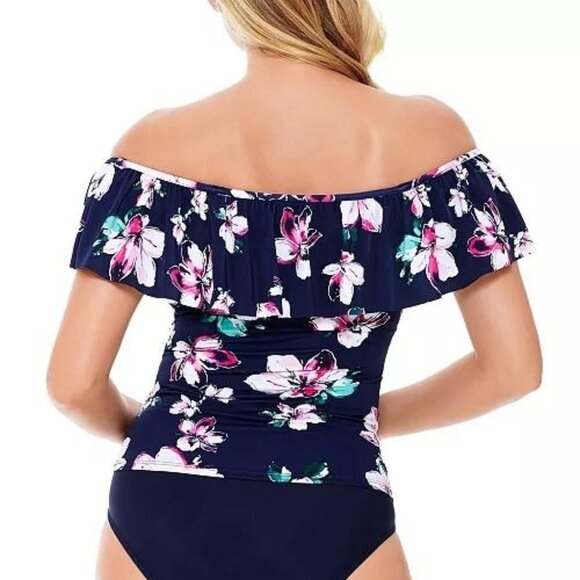 Swim Solutions Status Off-the-Shoulder Swim Top - Picture 3 of 8